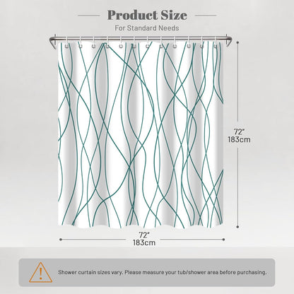 Striped Shower Curtain for Bathroom, Grey White, 72" W x 72" L
