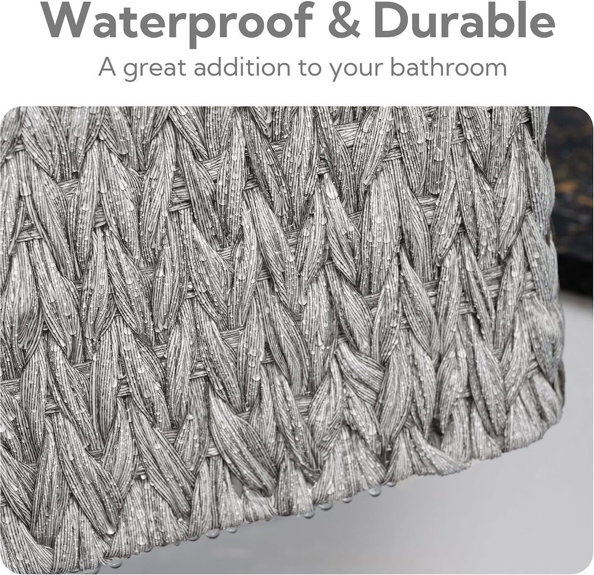 Storage Baskets for Shelves, Waterproof Basket for Organizing | Small Woven Storage Baskets for Shelf, Rattan Basket for Organizing, Wicker Basket Set, 3-Pack Small Waterproof Baskets