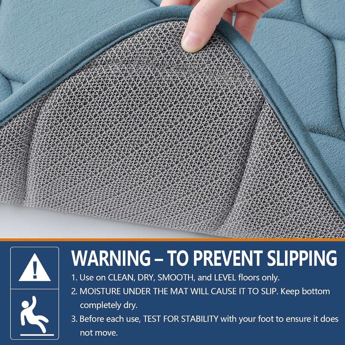 Memory Foam Bath Mat 30x20, Ultra Soft Absorbent Bathroom Rugs