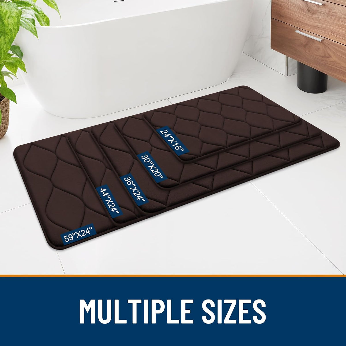 Memory Foam Bath Mat 30x20, Ultra Soft Absorbent Bathroom Rugs