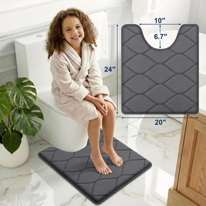 Memory Foam Bath Mat 30x20, Ultra Soft Absorbent Bathroom Rugs