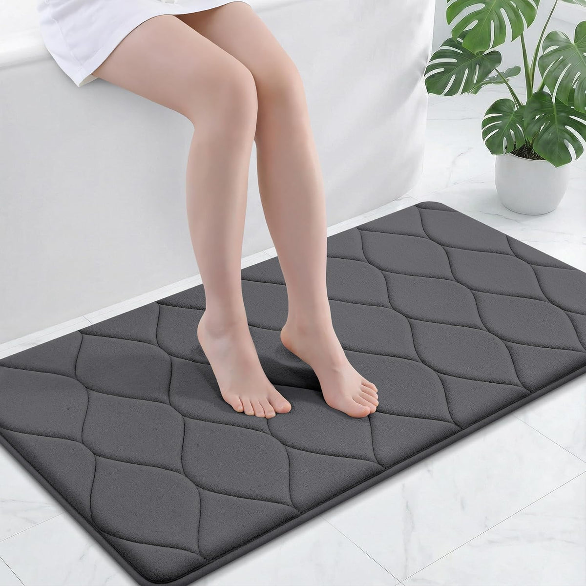 Memory Foam Bath Mat 30x20, Ultra Soft Absorbent Bathroom Rugs