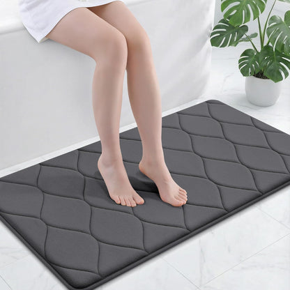 Memory Foam Bath Mat 30x20, Ultra Soft Absorbent Bathroom Rugs