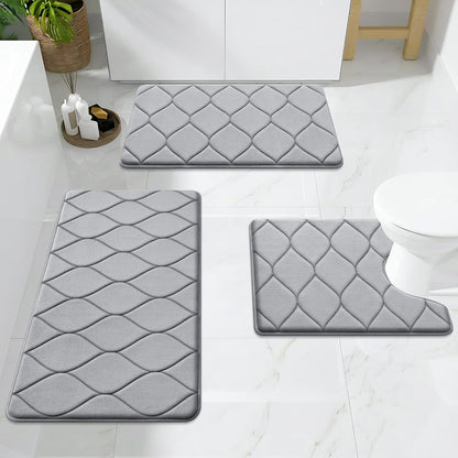 Memory Foam Bath Mat 30x20, Ultra Soft Absorbent Bathroom Rugs