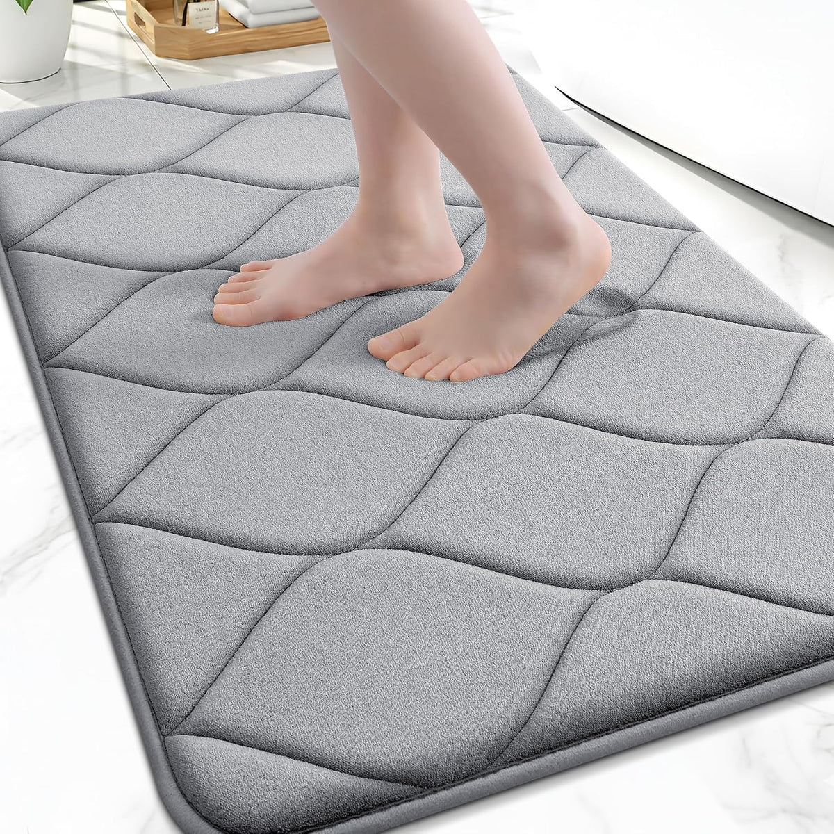 Memory Foam Bath Mat 30x20, Ultra Soft Absorbent Bathroom Rugs