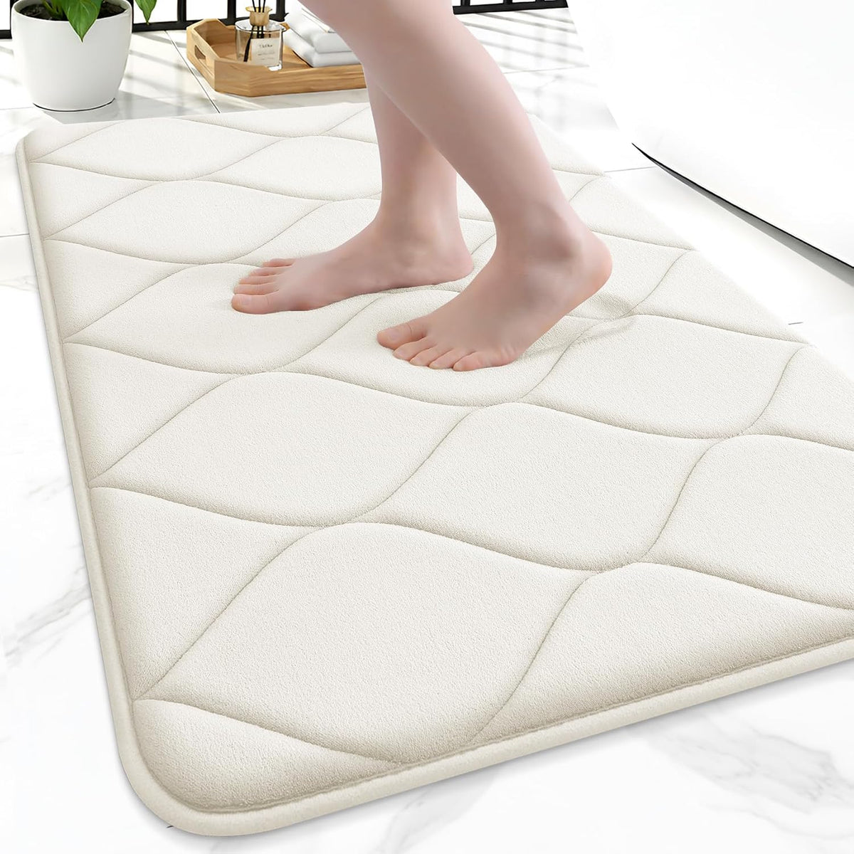 Memory Foam Bath Mat 30x20, Ultra Soft Absorbent Bathroom Rugs