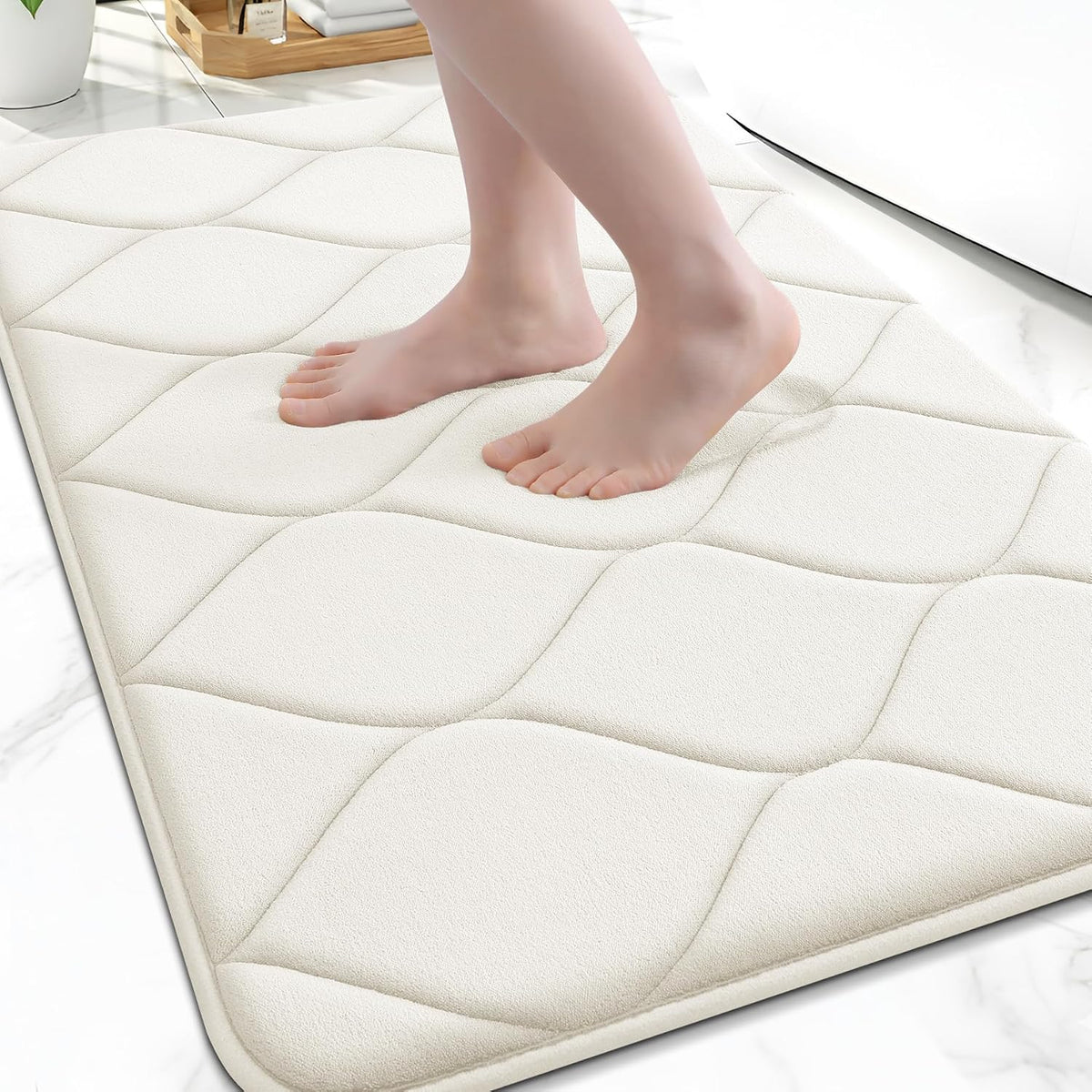 Memory Foam Bath Mat 30x20, Ultra Soft Absorbent Bathroom Rugs