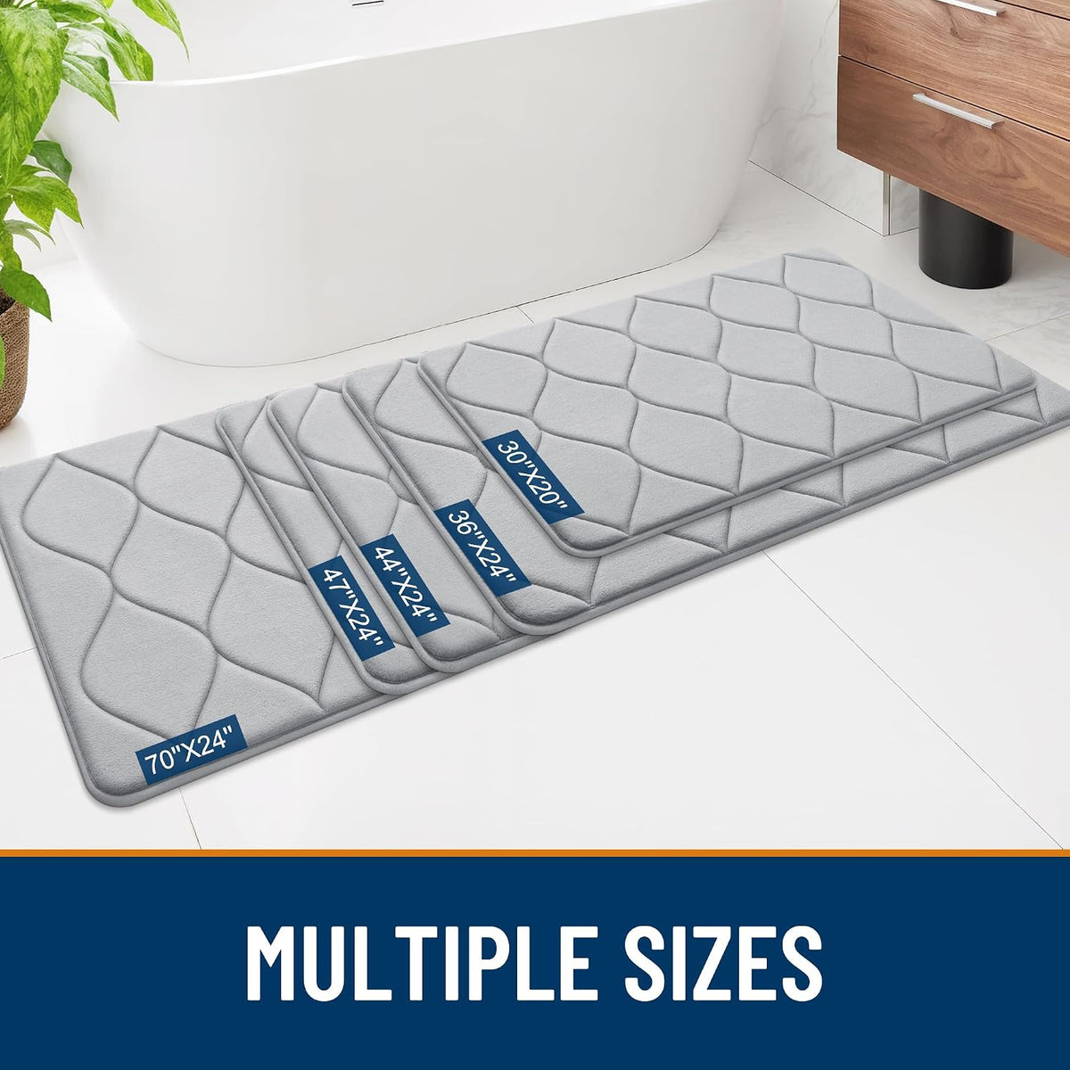 Memory Foam Bath Mat 30x20, Ultra Soft Absorbent Bathroom Rugs