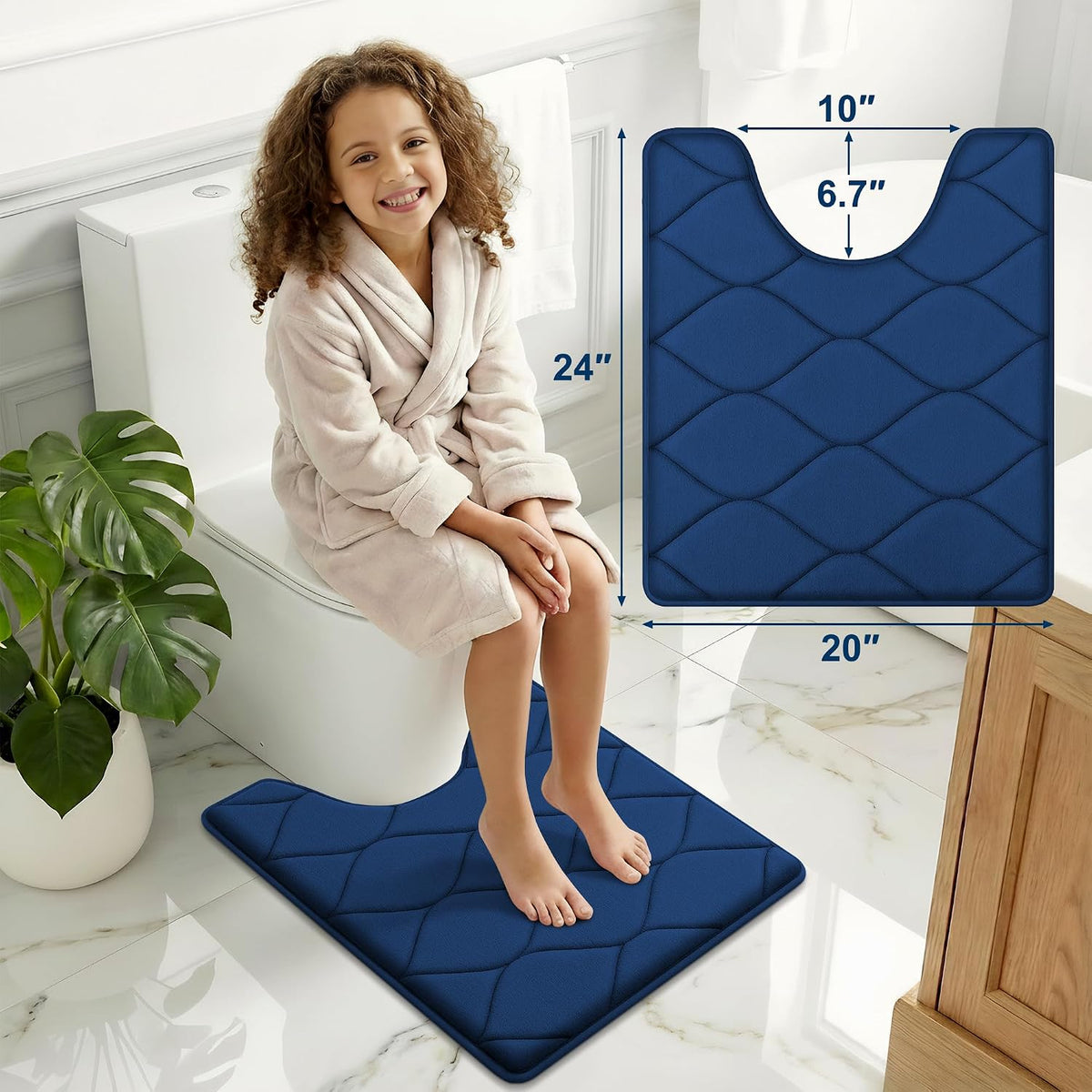 Memory Foam Bath Mat 30x20, Ultra Soft Absorbent Bathroom Rugs