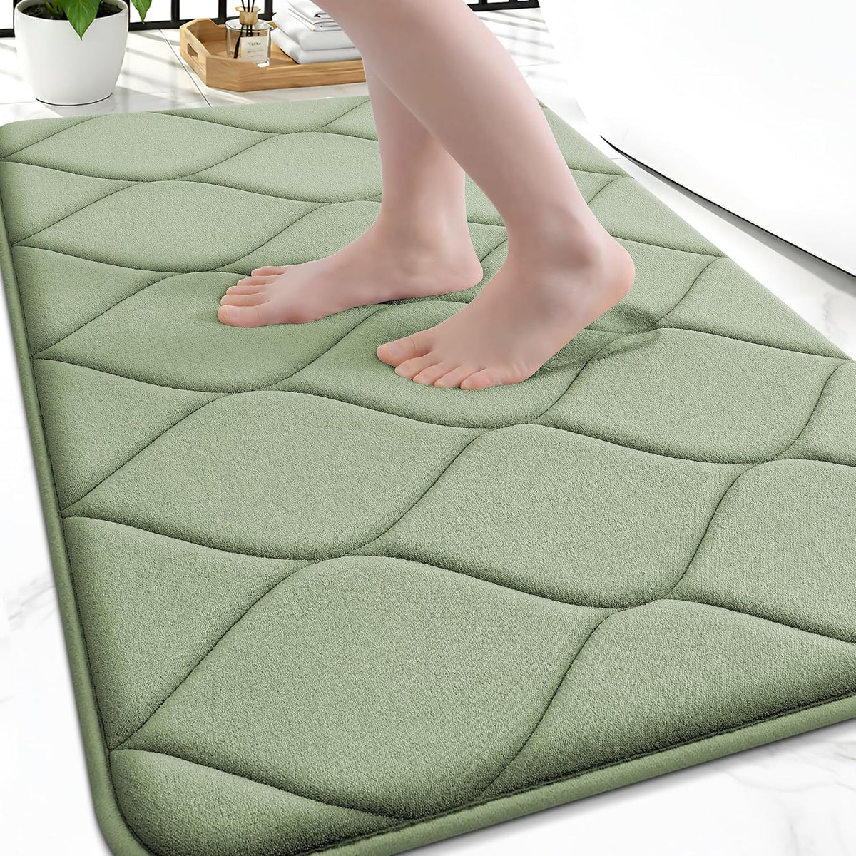 Memory Foam Bath Mat 30x20, Ultra Soft Absorbent Bathroom Rugs