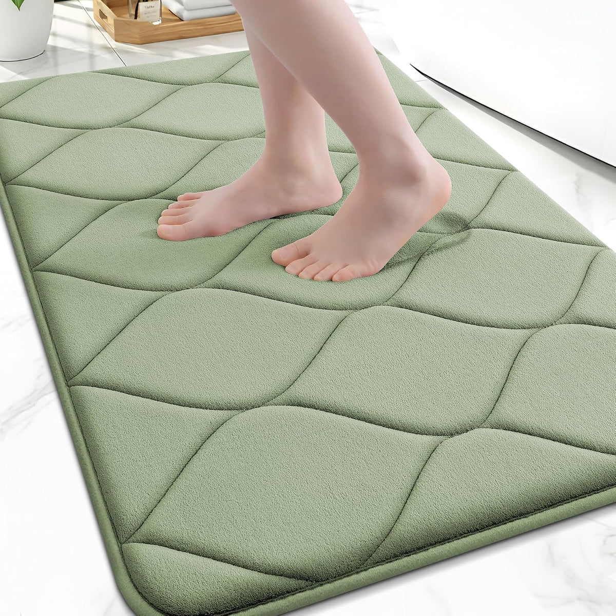 Memory Foam Bath Mat 30x20, Ultra Soft Absorbent Bathroom Rugs