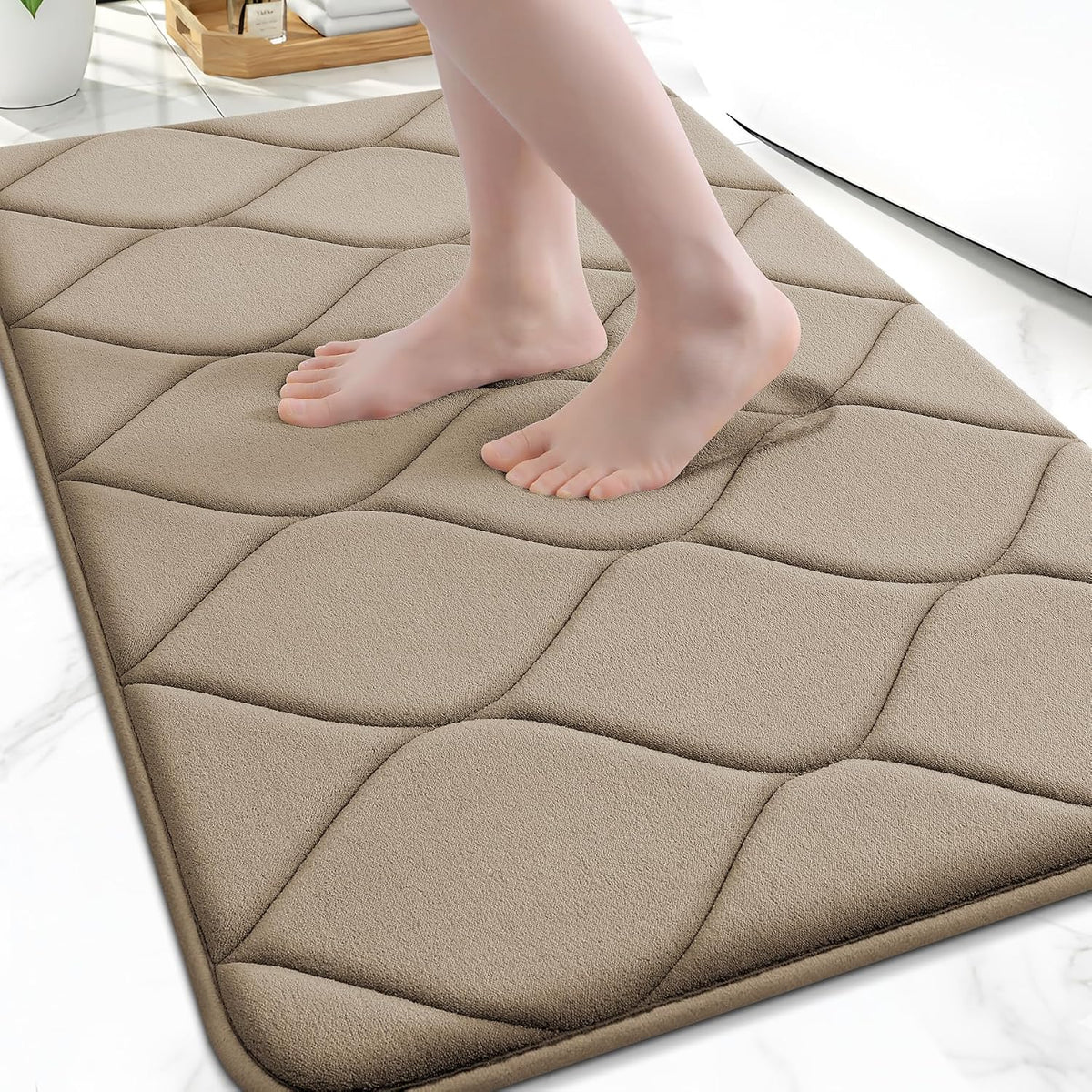 Memory Foam Bath Mat 30x20, Ultra Soft Absorbent Bathroom Rugs