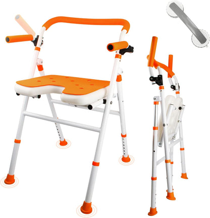 Foldable Shower Chair, Folding Bath Shower Seat for Inside Shower
