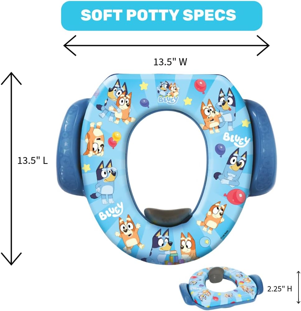 Bluey Soft Potty Seat - Potty Training Toilet Seat, Soft Cushion, Baby Potty Training, Safe, Easy to Clean