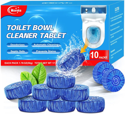 Toilet Bowl Cleaner Tablets Blue Toilet Tank Cleaners, Septic-Safe Hard Water Stain Remove, Bathroom Automatic Toilet Cleaning & Deodorizer, Fresh Scent - 30 Tabs