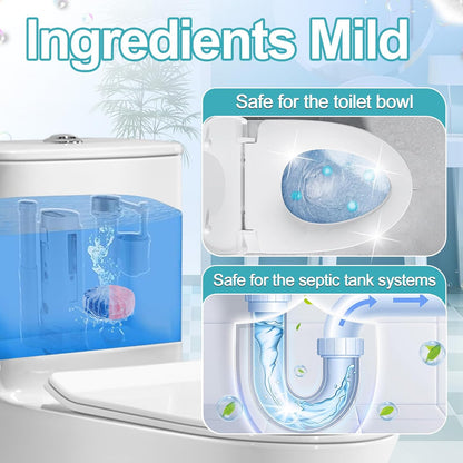 Toilet Bowl Cleaner Tablets Blue Toilet Tank Cleaners, Septic-Safe Hard Water Stain Remove, Bathroom Automatic Toilet Cleaning & Deodorizer, Fresh Scent - 30 Tabs