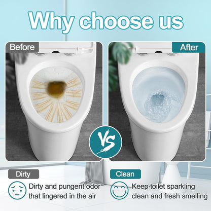 Toilet Bowl Cleaner Tablets Blue Toilet Tank Cleaners, Septic-Safe Hard Water Stain Remove, Bathroom Automatic Toilet Cleaning & Deodorizer, Fresh Scent - 30 Tabs