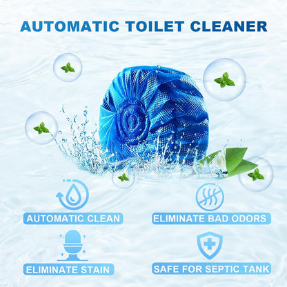 Toilet Bowl Cleaner Tablets Blue Toilet Tank Cleaners, Septic-Safe Hard Water Stain Remove, Bathroom Automatic Toilet Cleaning & Deodorizer, Fresh Scent - 30 Tabs