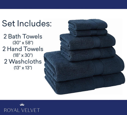 Regal Plush 6 Piece Towel Set in Light Grey