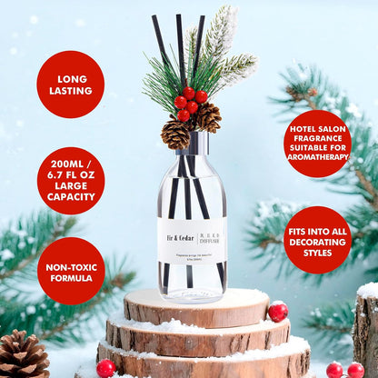 Reed Diffuser Set, 6.7 oz Eucalyptus Scented Diffuser with Sticks, Home Fragrance Reed Diffuser for Bathroom Shelf Decor