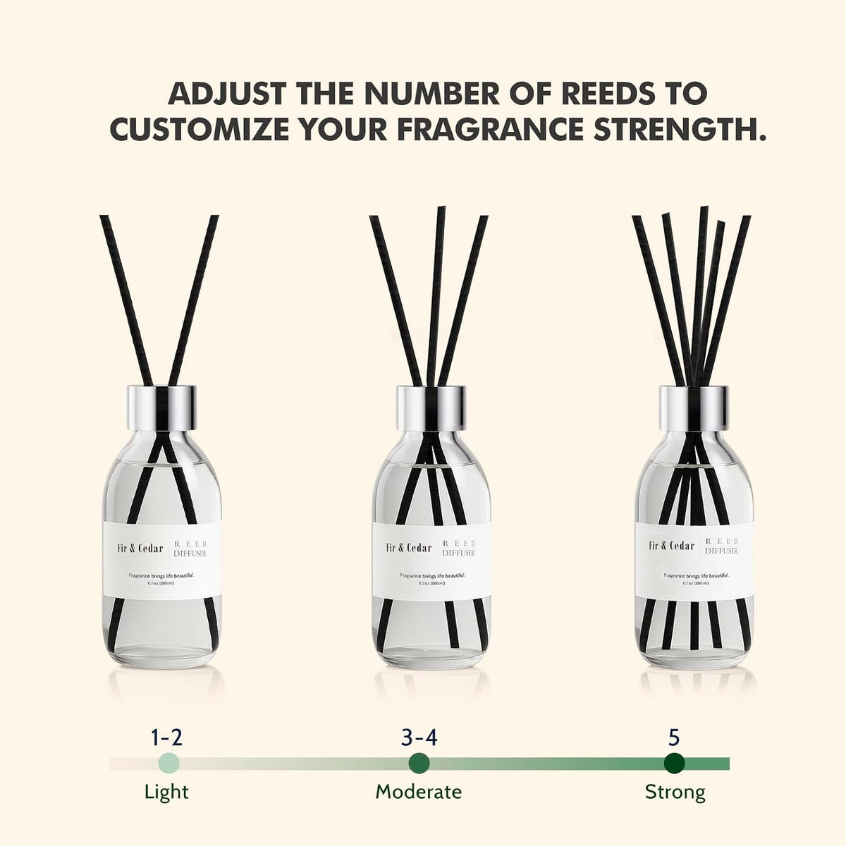 Reed Diffuser Set, 6.7 oz Eucalyptus Scented Diffuser with Sticks, Home Fragrance Reed Diffuser for Bathroom Shelf Decor