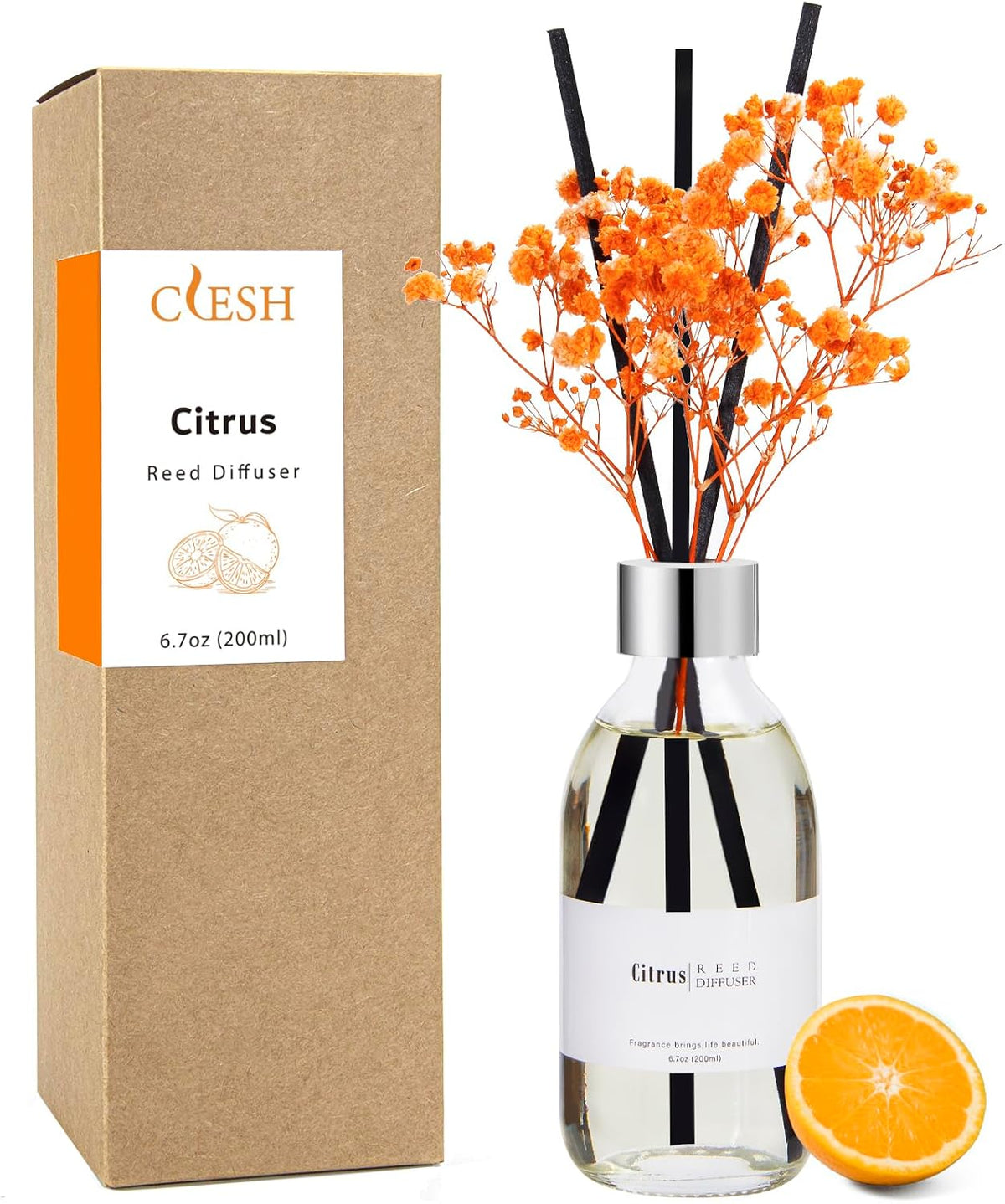 Reed Diffuser Set, 6.7 oz Eucalyptus Scented Diffuser with Sticks, Home Fragrance Reed Diffuser for Bathroom Shelf Decor