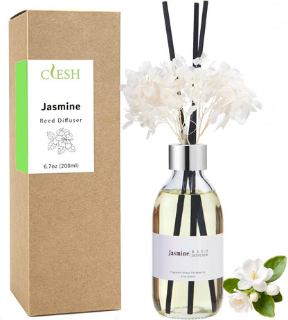 Reed Diffuser Set, 6.7 oz Eucalyptus Scented Diffuser with Sticks, Home Fragrance Reed Diffuser for Bathroom Shelf Decor