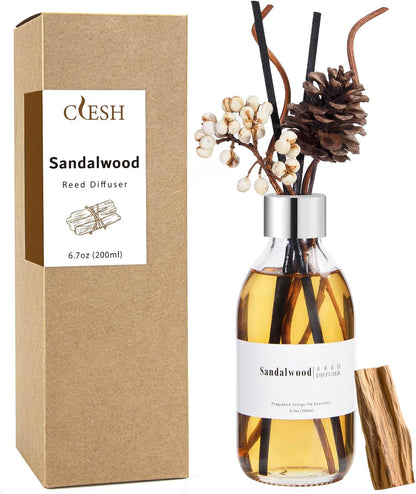 Reed Diffuser Set, 6.7 oz Eucalyptus Scented Diffuser with Sticks, Home Fragrance Reed Diffuser for Bathroom Shelf Decor