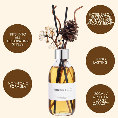 Reed Diffuser Set, 6.7 oz Eucalyptus Scented Diffuser with Sticks, Home Fragrance Reed Diffuser for Bathroom Shelf Decor
