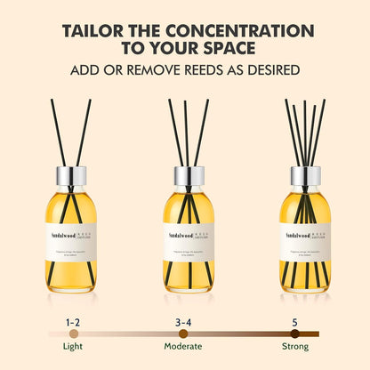 Reed Diffuser Set, 6.7 oz Eucalyptus Scented Diffuser with Sticks, Home Fragrance Reed Diffuser for Bathroom Shelf Decor