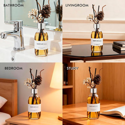 Reed Diffuser Set, 6.7 oz Eucalyptus Scented Diffuser with Sticks, Home Fragrance Reed Diffuser for Bathroom Shelf Decor