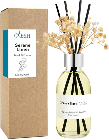 Reed Diffuser Set, 6.7 oz Eucalyptus Scented Diffuser with Sticks, Home Fragrance Reed Diffuser for Bathroom Shelf Decor