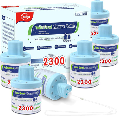 Toilet Bowl Cleaner, Automatic Long-Lasting Blue Toilet Cleaner Bottle, Septic Safe Toilet Bowl Tablets in Bottles, Fresh Bathroom & Deodorize, 2300 Flushes Each