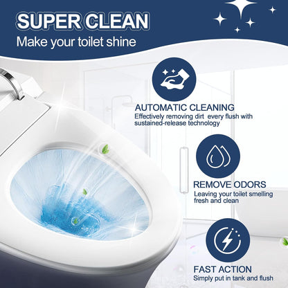 Toilet Bowl Cleaner, Automatic Long-Lasting Blue Toilet Cleaner Bottle, Septic Safe Toilet Bowl Tablets in Bottles, Fresh Bathroom & Deodorize, 2300 Flushes Each