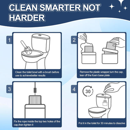 Toilet Bowl Cleaner, Automatic Long-Lasting Blue Toilet Cleaner Bottle, Septic Safe Toilet Bowl Tablets in Bottles, Fresh Bathroom & Deodorize, 2300 Flushes Each