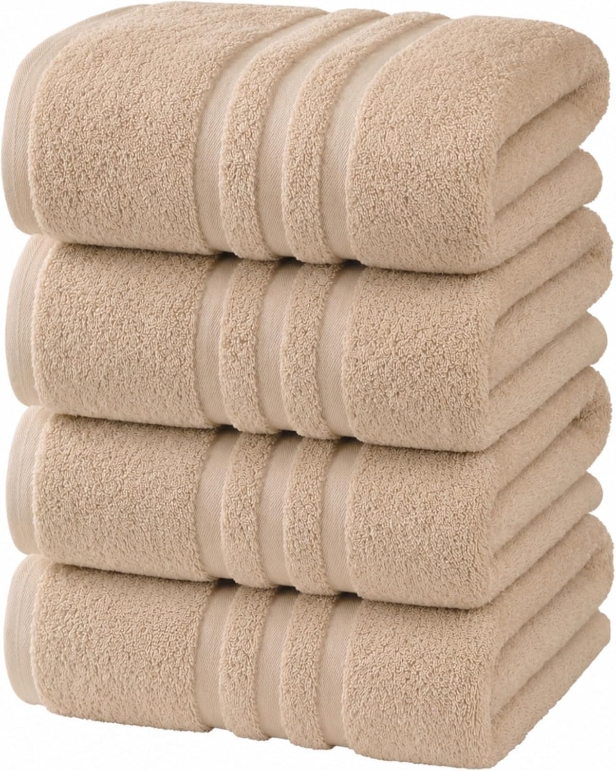 Large Bath Towels, 30x60 in, 100% Cotton, White | Soft & Absorbent | Balanced Weight | Everyday Comfort | Easy Care