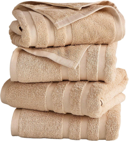 Large Bath Towels, 30x60 in, 100% Cotton, White | Soft & Absorbent | Balanced Weight | Everyday Comfort | Easy Care
