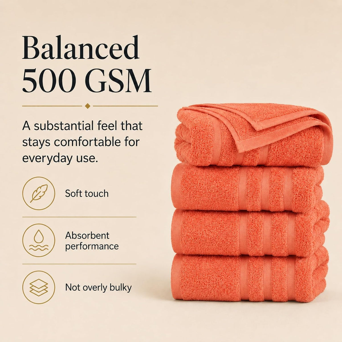 Large Bath Towels, 30x60 in, 100% Cotton, White | Soft & Absorbent | Balanced Weight | Everyday Comfort | Easy Care