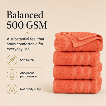 Large Bath Towels, 30x60 in, 100% Cotton, White | Soft & Absorbent | Balanced Weight | Everyday Comfort | Easy Care