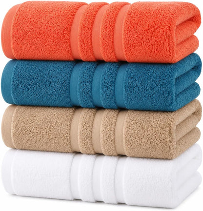 Large Bath Towels, 30x60 in, 100% Cotton, White | Soft & Absorbent | Balanced Weight | Everyday Comfort | Easy Care