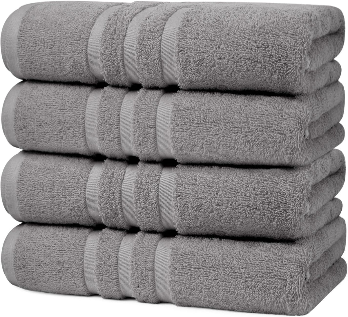 Large Bath Towels, 30x60 in, 100% Cotton, White | Soft & Absorbent | Balanced Weight | Everyday Comfort | Easy Care