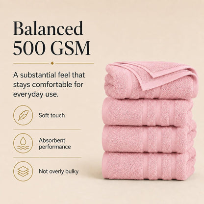 Large Bath Towels, 30x60 in, 100% Cotton, White | Soft & Absorbent | Balanced Weight | Everyday Comfort | Easy Care