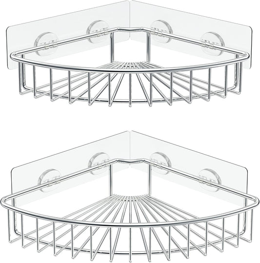 2-Pack Corner Shower Caddy, SUS304 Stainless Steel, Silver