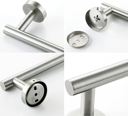 Nolimas Brushed Nickel Bath Towel Bar Single Bars Towel Rack Rod Classic Wall Mounted SUS304 Stainless Steel Bathroom Towel Holder Toilet Kitchen Towel Shelf Single Layer,24 inches