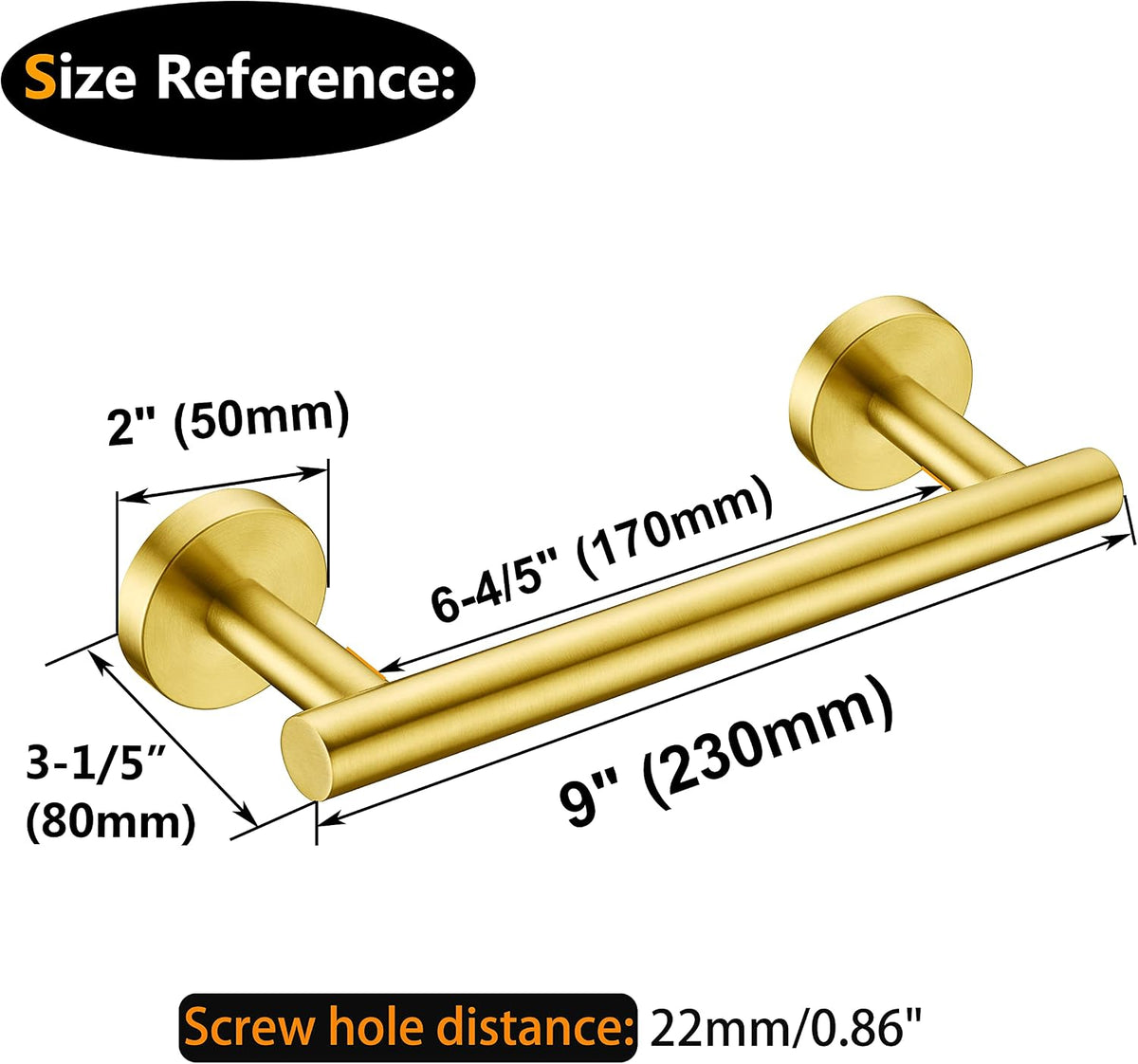 Nolimas Brushed Nickel Bath Towel Bar Single Bars Towel Rack Rod Classic Wall Mounted SUS304 Stainless Steel Bathroom Towel Holder Toilet Kitchen Towel Shelf Single Layer,24 inches