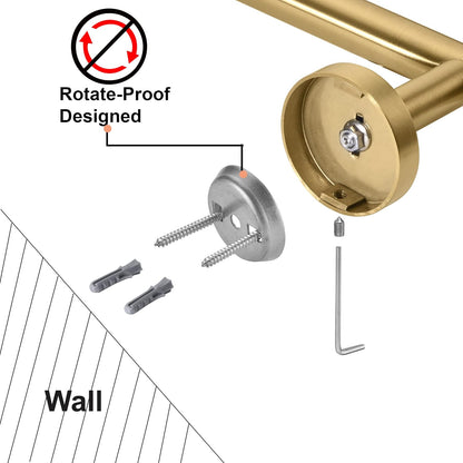 Nolimas Brushed Nickel Bath Towel Bar Single Bars Towel Rack Rod Classic Wall Mounted SUS304 Stainless Steel Bathroom Towel Holder Toilet Kitchen Towel Shelf Single Layer,24 inches
