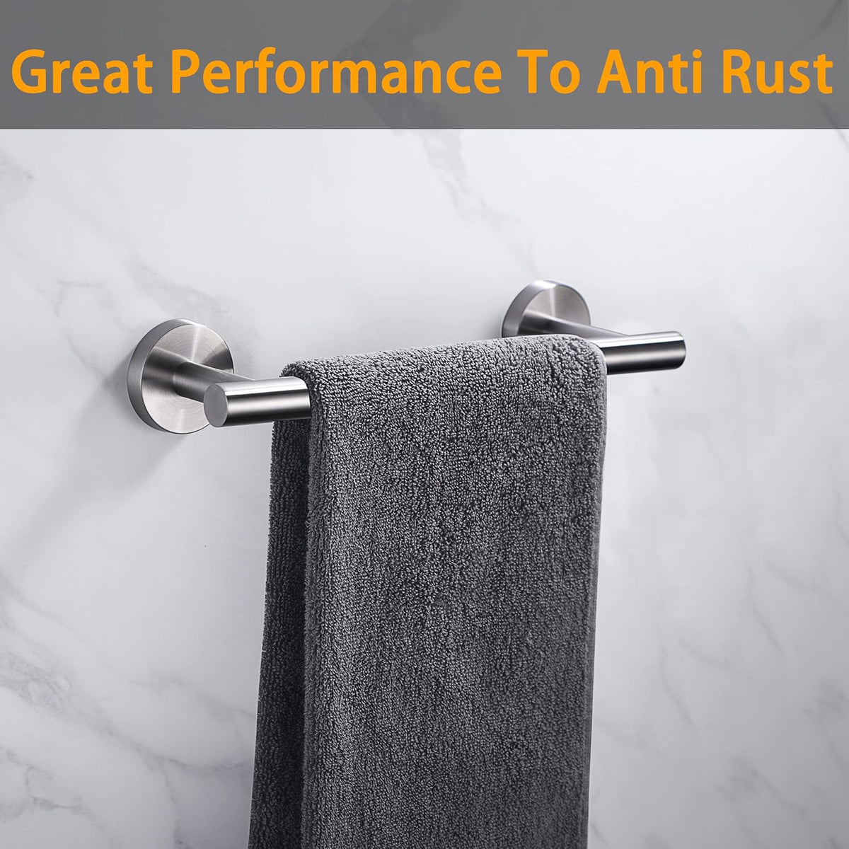 Nolimas Brushed Nickel Bath Towel Bar Single Bars Towel Rack Rod Classic Wall Mounted SUS304 Stainless Steel Bathroom Towel Holder Toilet Kitchen Towel Shelf Single Layer,24 inches