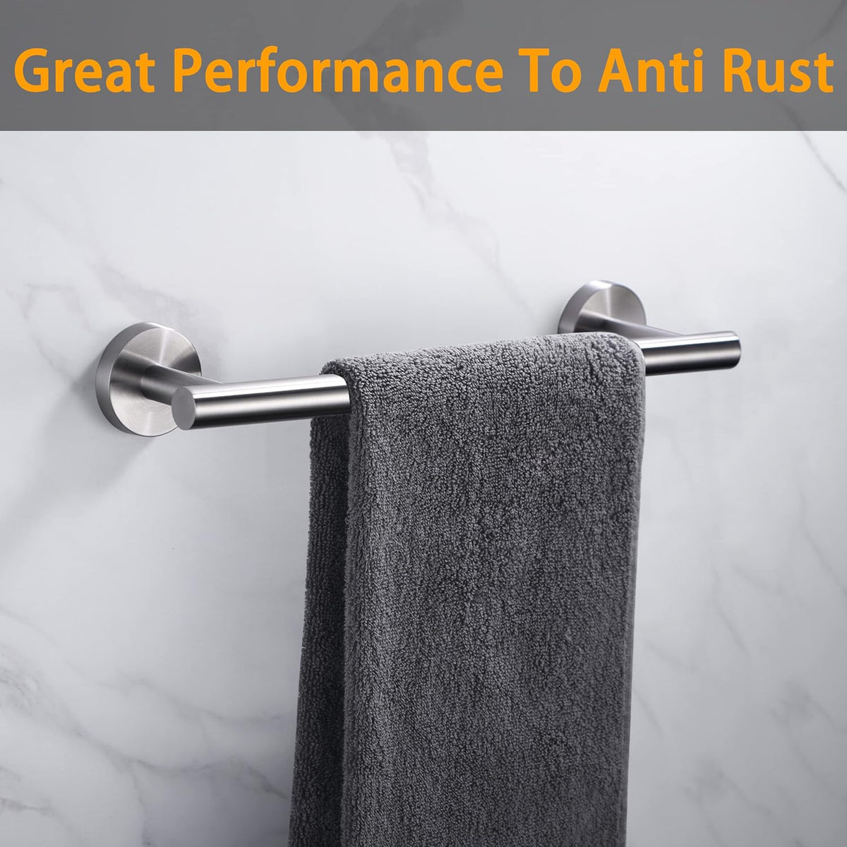 Nolimas Brushed Nickel Bath Towel Bar Single Bars Towel Rack Rod Classic Wall Mounted SUS304 Stainless Steel Bathroom Towel Holder Toilet Kitchen Towel Shelf Single Layer,24 inches