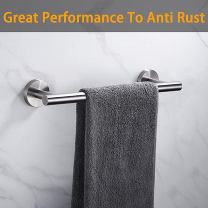 Nolimas Brushed Nickel Bath Towel Bar Single Bars Towel Rack Rod Classic Wall Mounted SUS304 Stainless Steel Bathroom Towel Holder Toilet Kitchen Towel Shelf Single Layer,24 inches