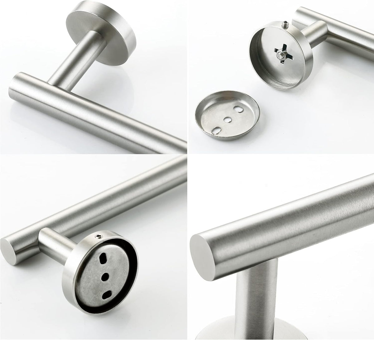 Nolimas Brushed Nickel Bath Towel Bar Single Bars Towel Rack Rod Classic Wall Mounted SUS304 Stainless Steel Bathroom Towel Holder Toilet Kitchen Towel Shelf Single Layer,24 inches